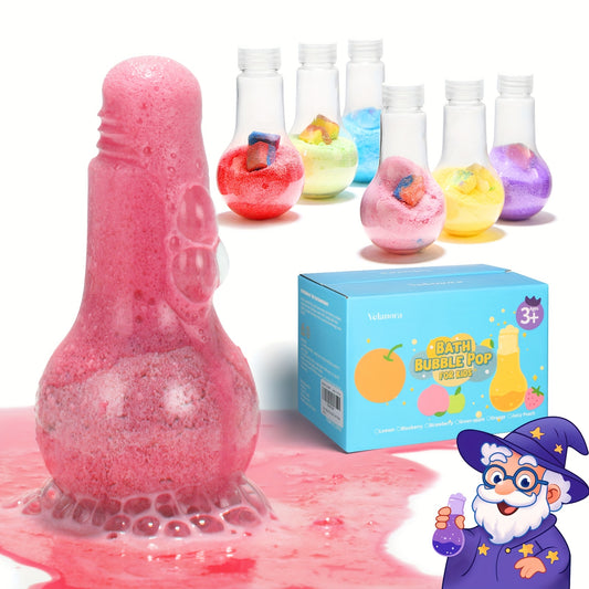 Kids Bath Potions Kit, 6-Pack Colorful Foaming Bath Activity with Potion-Style Bottles for Supervised Sensory Play and Gifts, Ages 3+