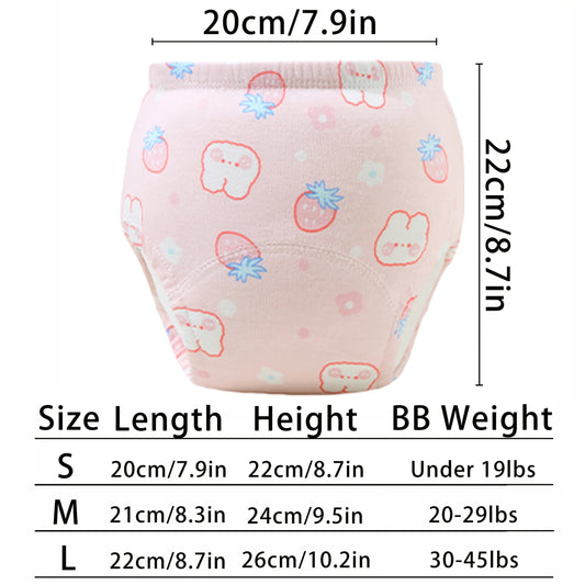 12-Pack 100% Cotton Toddler Potty Training Pants – Breathable Absorbent Leak-Proof Underwear with Cute Animal Prints, Comfortable Elastic Waistband for Boys & Girls 0-3 Years, Great Holiday Gift