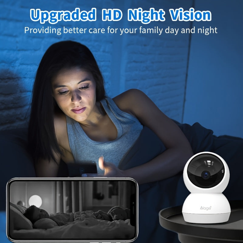 2K WiFi Indoor Security Camera with AI Motion Alerts, Night Vision, Two-Way Audio, 2.4G/5G Connectivity and Smartphone Monitoring for Home or Nursery