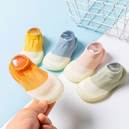 Non-Slip Infant Slippers for Toddlers - Soft Elastic Indoor Shoes with Secure Straps, Unisex Design for Boys & Girls 6 Months to 3 Years, Machine Washable