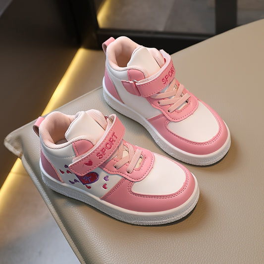 Low-Top Kids Sport Sneakers with Fabric Insoles, Casual Athletic Shoes for Boys and Girls in Black, White or Pink Styles, Toddler and Little Kid Sizes