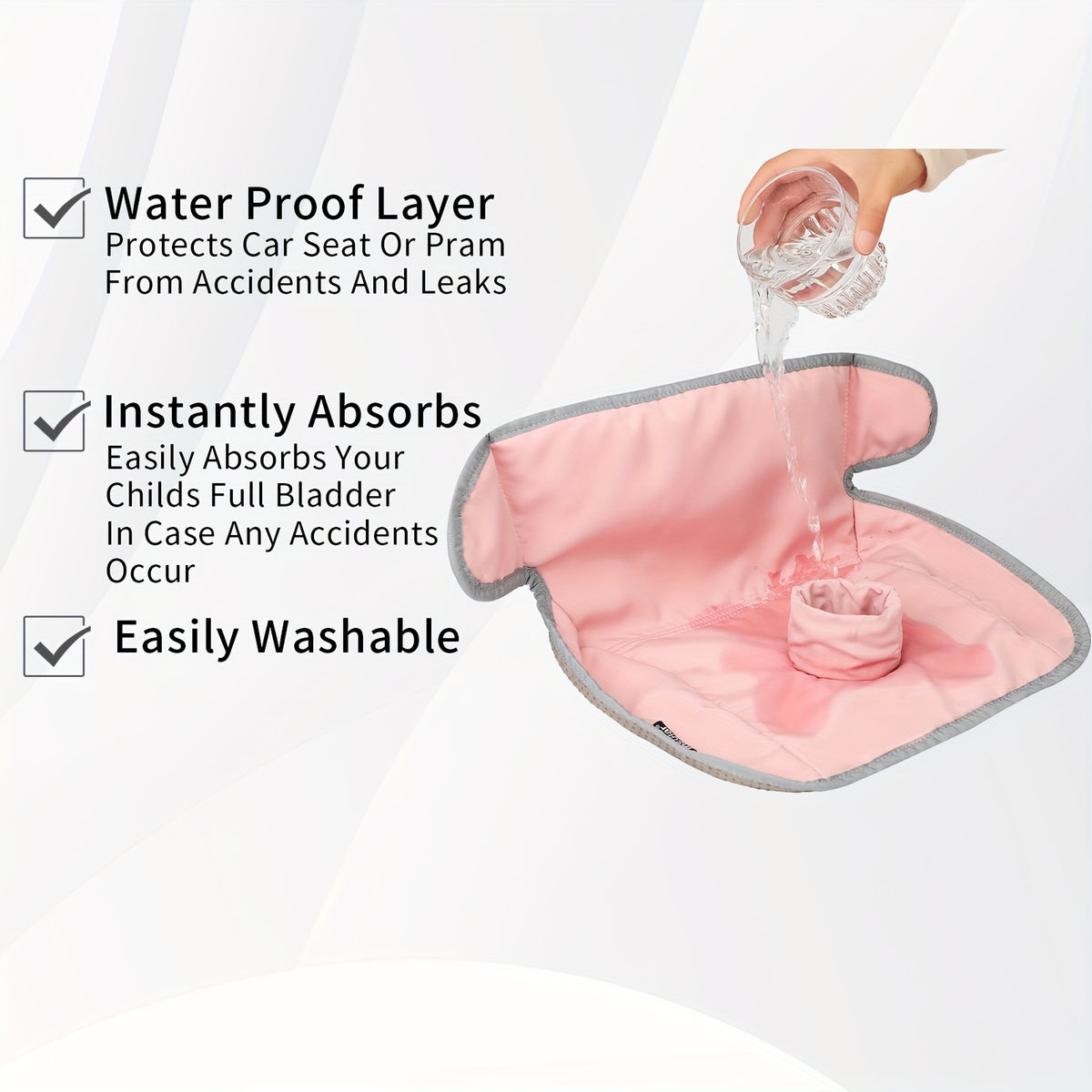 Potty Training Car Seat Pad for Toddlers, Waterproof Quick-Absorbing Washable Seat Protector for Strollers, Rockers and Car Seats, Ages 0-4