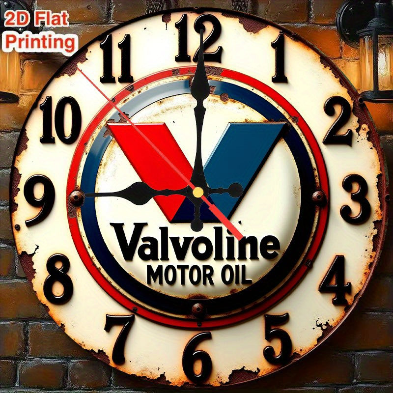 Halloween Wooden Wall Clock with Silent Matte Pendulum, 2D Flat Decorative Clock for Living Room, Bedroom, Office or Garage Seasonal Decor