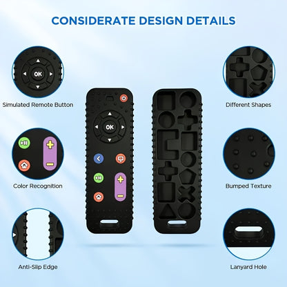 Silicone Baby Teething Toys with TV Remote and Game Controller Designs, Soft Chew Toys with Colorful Button Details for Supervised Play