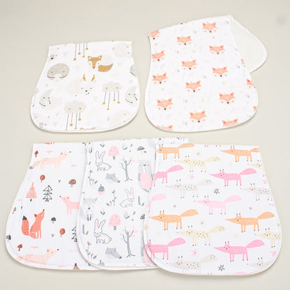Printed Newborn Burp Cloths, 10-Piece Machine Washable Baby Washcloth and Burp Rag Set with Floral, Butterfly and Fox Style Options for Feeding