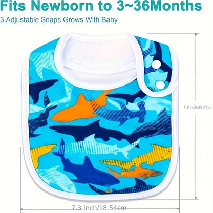 Snap-Closure Bandana Drool Bib Set for Babies 0–36 Months, Absorbent Adjustable-Fit Feeding Bibs for Boys and Girls for Daily Wear