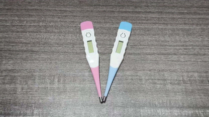 Digital Infant Thermometer 2-Pack with Fever Alert, Curved Probe and LED Display, Oral & Rectal Baby Thermometers in Blue and Pink, Celsius/Fahrenheit Switchable