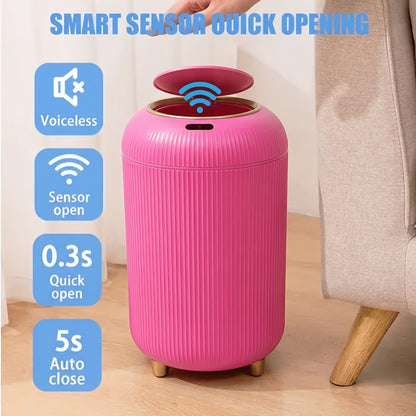 Automatic Touchless Trash Can with Sensor-Opening Lid and Odor-Containing Seal, Compact Waste Bin for Bathroom, Bedroom or Home Office