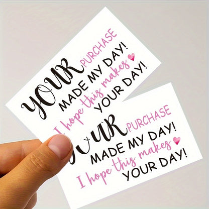 Thank You Cards for Gift Packaging, Bronzing-Style Appreciation Message Cards or Decorative Package Labels for Small Businesses and Gifts, Choose 200 or 400 Pieces