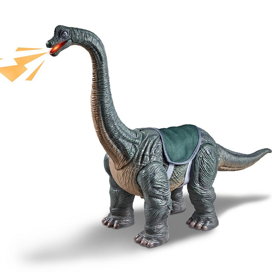 Brachiosaurus Dinosaur Ride-On Toy for Kids, Realistic Long-Neck Dinosaur Figure with Light-Up Effects and Dinosaur Sounds for Pretend Play