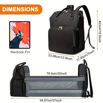 Large Travel Diaper Backpack with Slip Pocket, Zippered Maternity Bag for Moms on the Go – Secure Closure, Quick-Access Pocket, Suitable for Boys & Girls, Great Baby Shower Gift