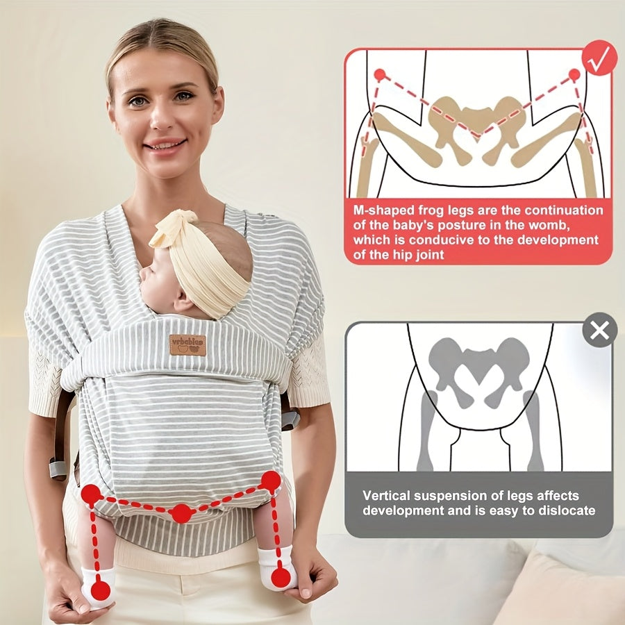 Soft Baby Wrap Carrier Sling for Newborns and Toddlers, Skin-Friendly Front Carry Wrap by Vrbabies for Everyday Babywearing and Parent Gifts