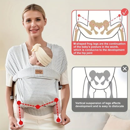 Soft Baby Wrap Carrier Sling for Newborns and Toddlers, Skin-Friendly Front Carry Wrap by Vrbabies for Everyday Babywearing and Parent Gifts