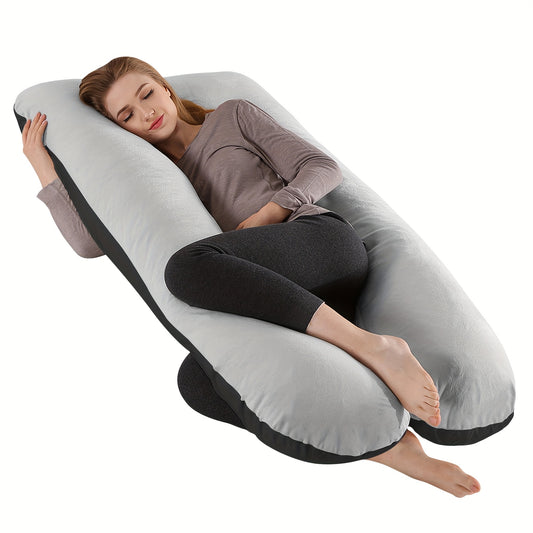 Cooling Pregnancy Pillow, Summer Cool Velvet Body Pillow for Pregnant Women, 43.31-Inch Ergonomic Full Body Support, Skin-Friendly Sweat-Free Fabric, Washable Cover, Comfortable Maternity Sleep