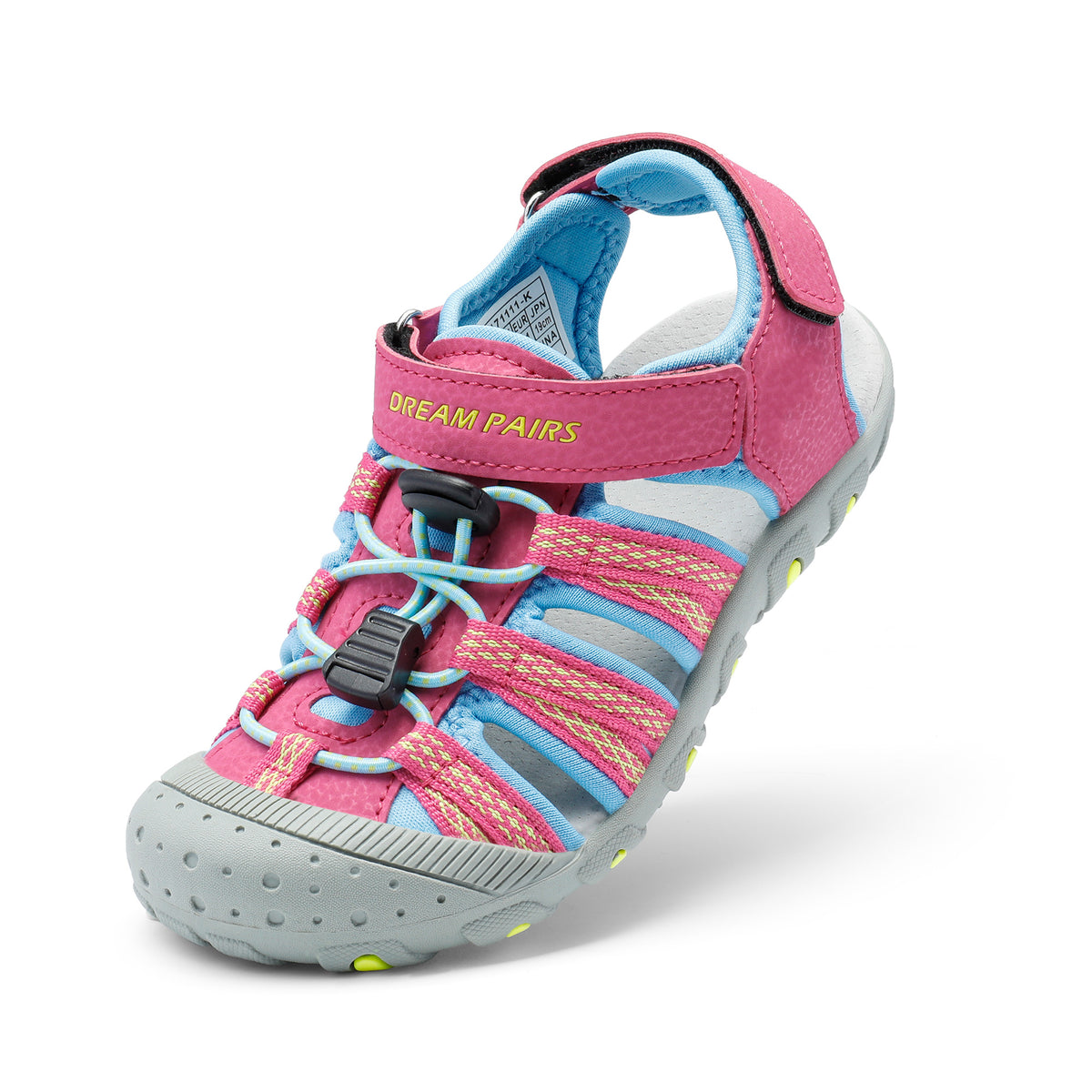 Closed Toe Kids Sport Sandals with Adjustable Straps, Breathable Water-Friendly Hiking and Beach Shoes for Toddlers, Little Kids and Big Kids