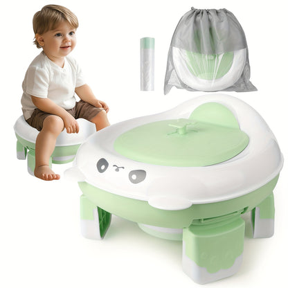 Foldable Travel Potty Chair for Boys and Girls with Storage Bag and 20 Disposable Liners Included, Portable Toddler Potty Seat for Indoor and Outdoor Use, Easy to Clean and Carry