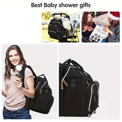 Gingham Diaper Backpack, Multifunctional Large Capacity Diaper Bag with Secure Zipper Closure – Classic Pattern Nappy Backpack for Casual Outings, Errands & Everyday Adventures, Baby Shower Gift