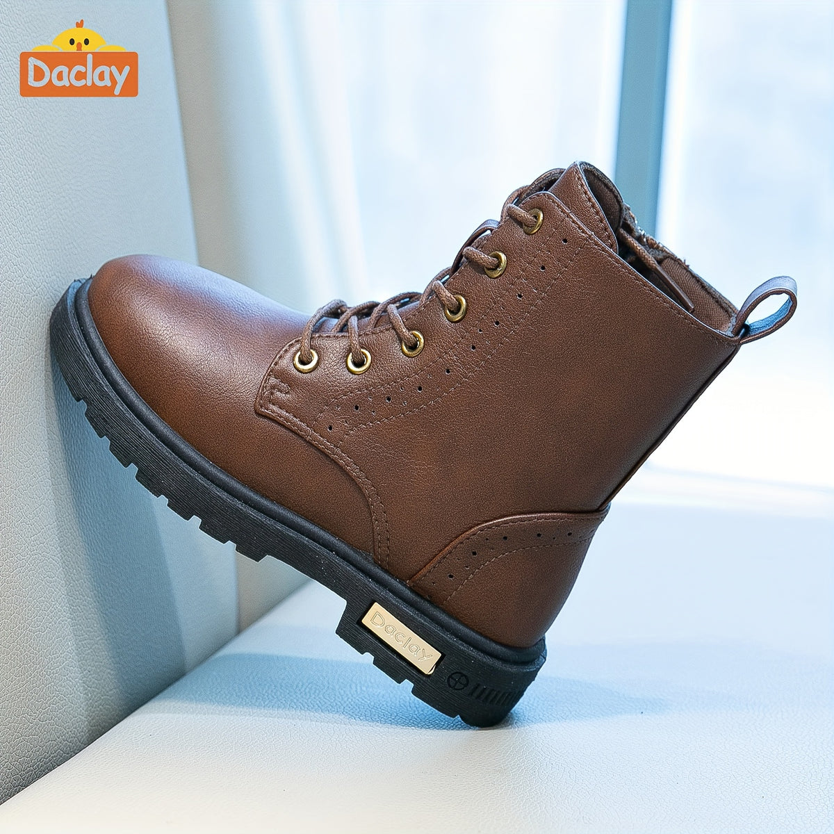 Boys Casual Boots in Black by Daclay, Solid-Color Slip-Resistant Outdoor Footwear for Toddler, Little Kid and Big Kid Fall and Winter Wear