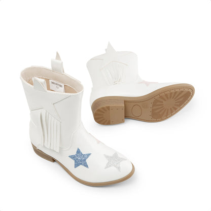 Girls Tassel Cowgirl Boots by DREAM PAIRS, Western Mid-Calf Cowboy Style for Toddler, Little Kid and Big Kid Sizes, Golden, Camel or White Color Options
