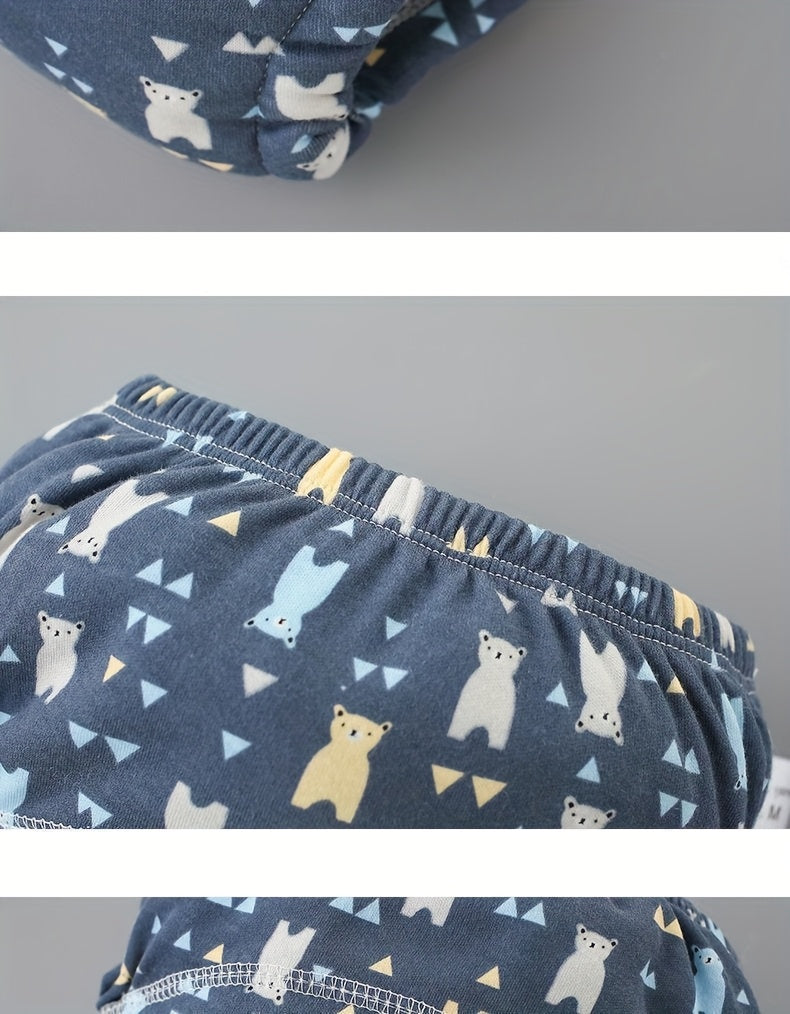 Animal Print Potty Training Underwear 6-Pack, Reusable Cotton Toddler Learning Pants with Absorbent Crotch and Pull-On Elastic Waist for Boys and Girls