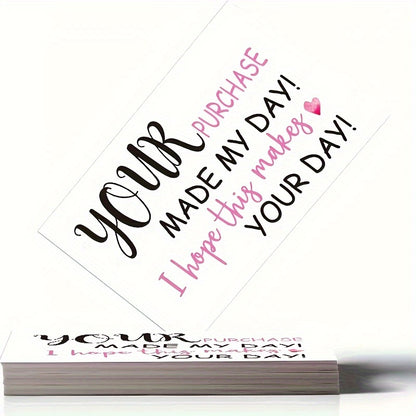 Thank You Cards for Gift Packaging, Bronzing-Style Appreciation Message Cards or Decorative Package Labels for Small Businesses and Gifts, Choose 200 or 400 Pieces