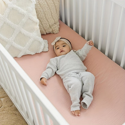 Floral Muslin Crib Sheets 2-Pack, 100% Cotton Baby Bedding for Standard 28 x 52 Inch Crib Mattresses, Soft Nursery Sheets in Mixed Colors