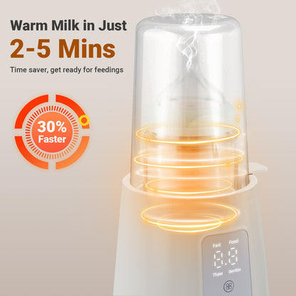 12-in-1 Baby Bottle Warmer with Timer, Fast Milk Heater for Breastmilk and Formula, Keep Warm, Thawing and Baby Food Jar Heating