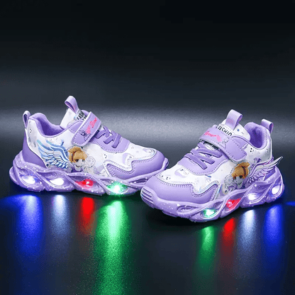 LED Light-Up Sneakers for Girls - Glow-in-the-Dark Casual Running Shoes, Fun Princess Style Light Up Shoes for Little Girls, Lightweight Everyday Wear