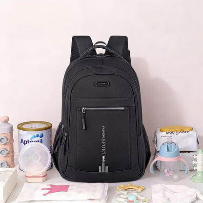 Utility-Pocket Diaper Backpack for Moms and Dads, Large-Capacity Multi-Compartment Baby Bag with Casual Tassel Detail for Travel and Daily Essentials