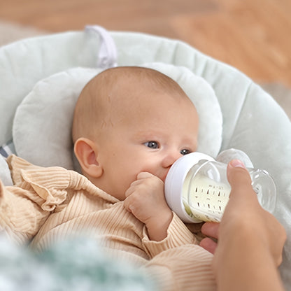 Portable Infant Swing with Timing Function, Green Grey or Pink Baby Activity Seat for Supervised Awake Use, Listed 0–6 Months and 6–20 lbs