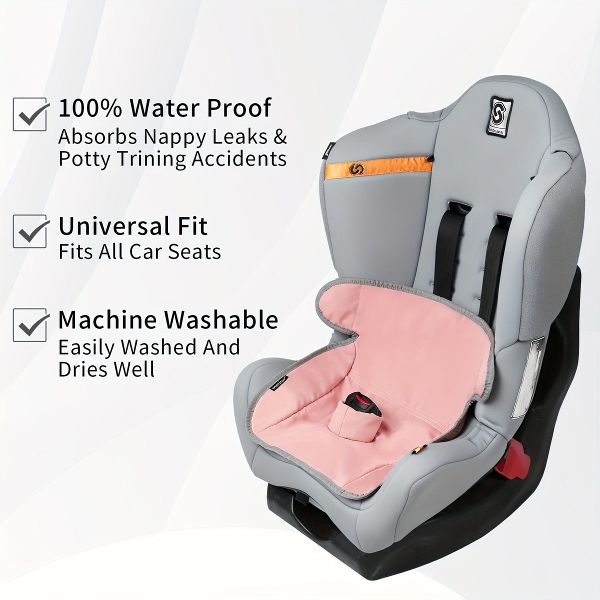 Potty Training Car Seat Pad for Toddlers, Waterproof Quick-Absorbing Washable Seat Protector for Strollers, Rockers and Car Seats, Ages 0-4