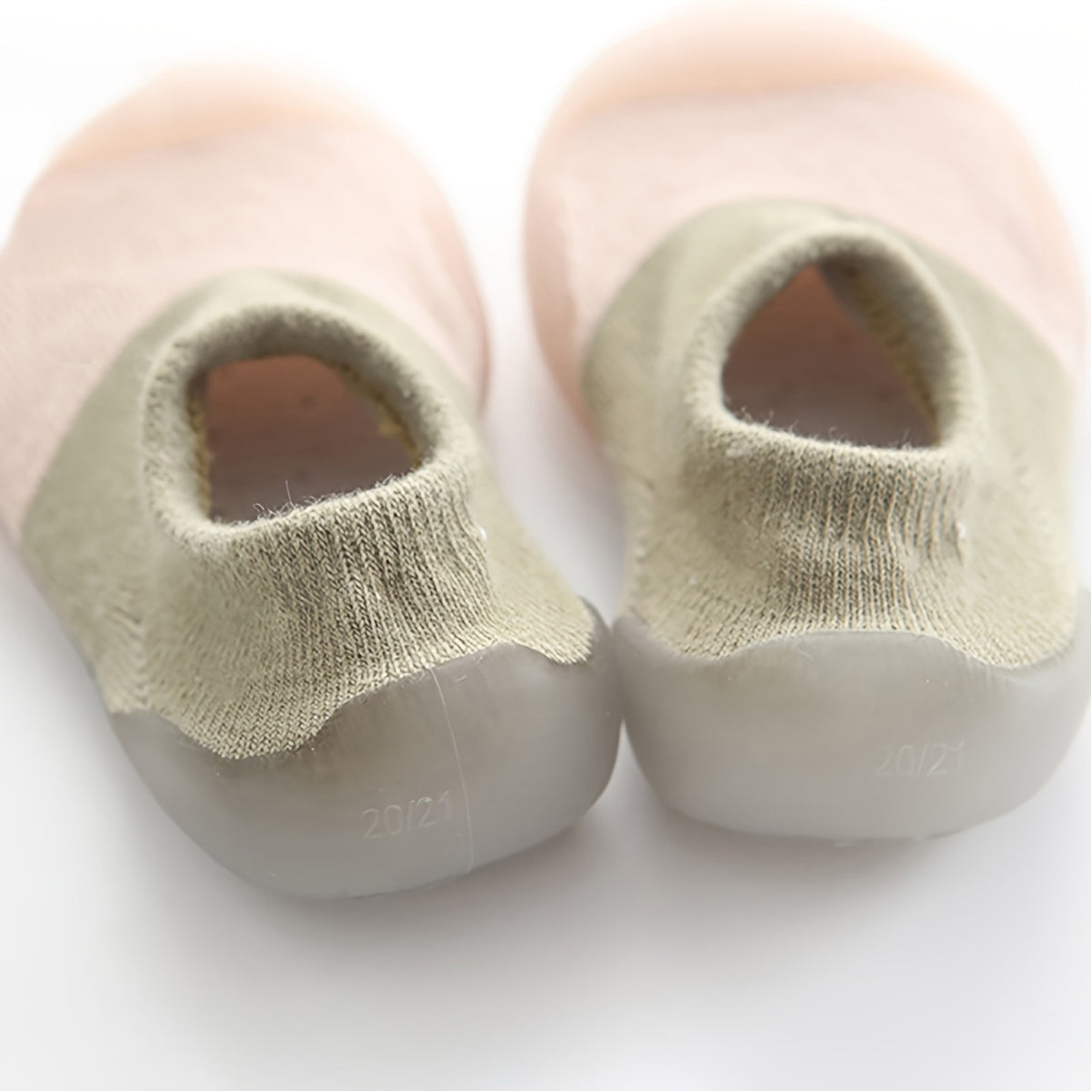 Baby Sock Shoes with Soft Rubber Soles, Slip-On Knit Infant Walking Shoes and Non-Slip Floor Slippers for Boys and Girls in Pink, Orange or Yellow