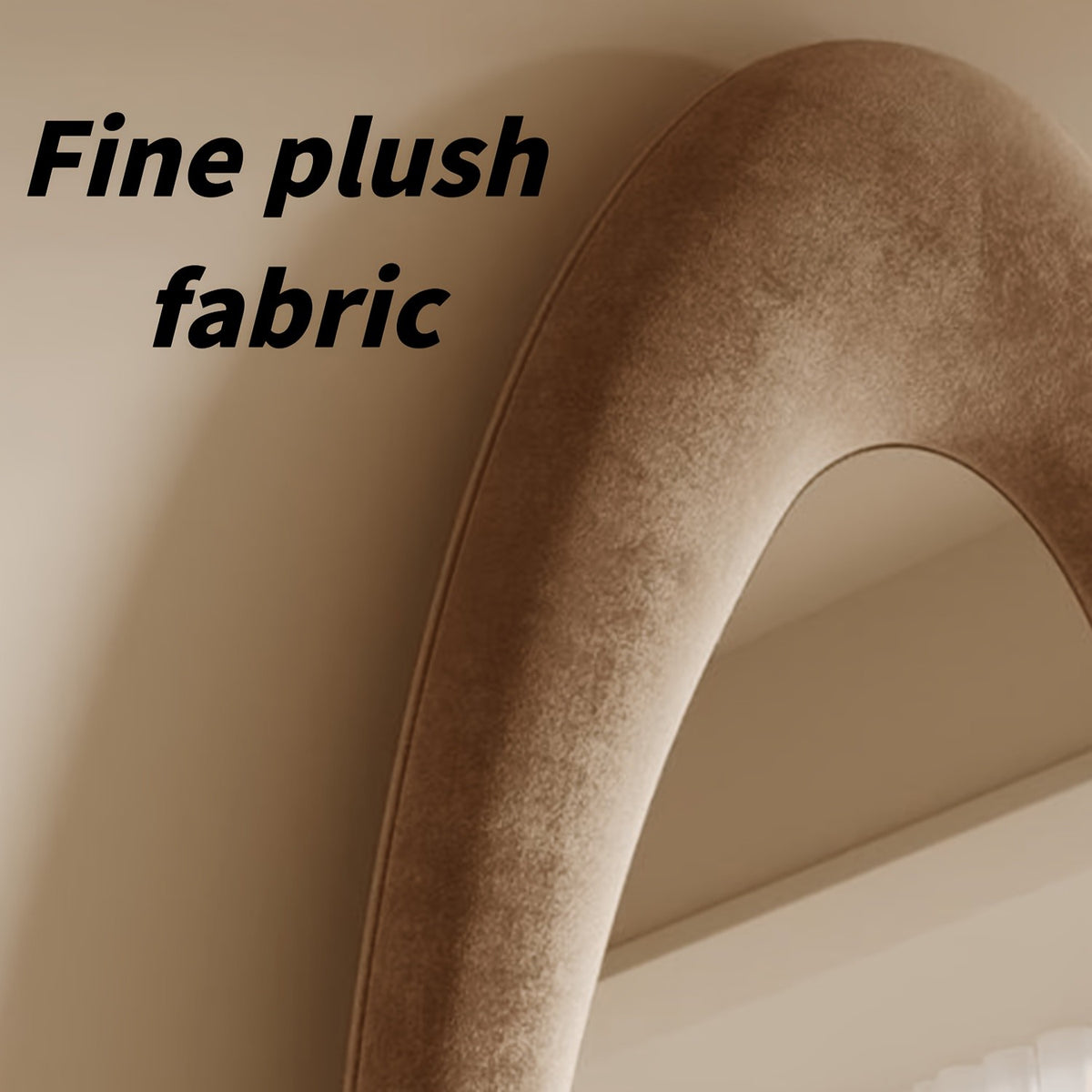 Full Length Mirror with Irregular Velvet Frame and Rounded Corners, Decorative Floor Mirror for Kids Room or Nursery in Six Colors