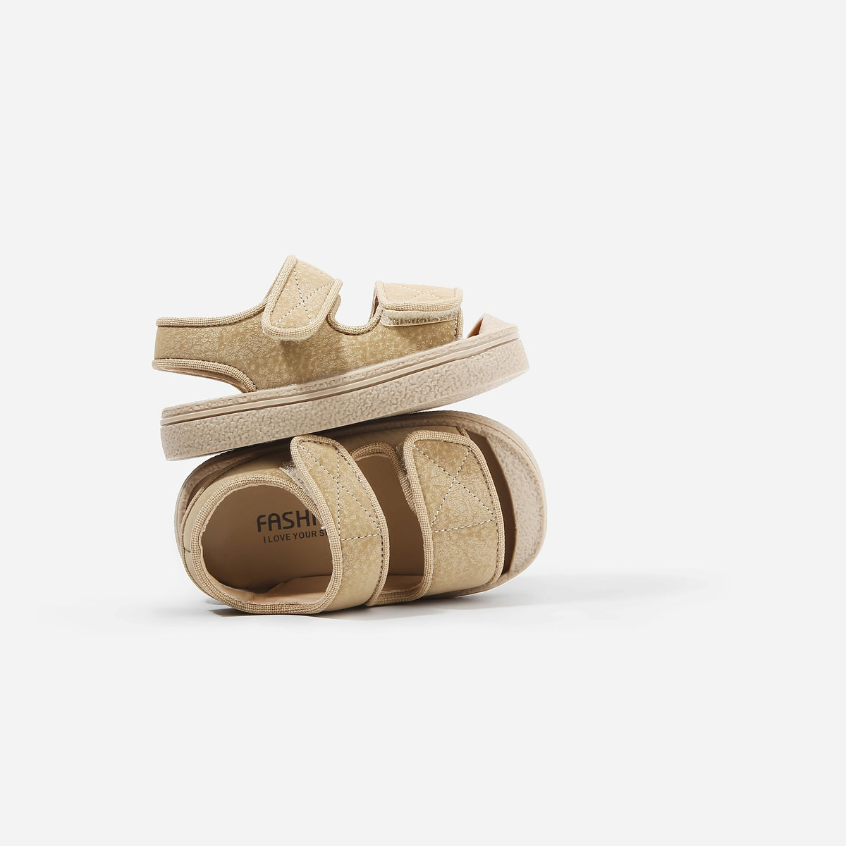 Toddler Open-Toe Sandals with Two Adjustable Straps and Heel Strap, Soft-Sole Summer Casual Shoes for Boys and Girls in Dark Brown or White, US Sizes 4-8.5