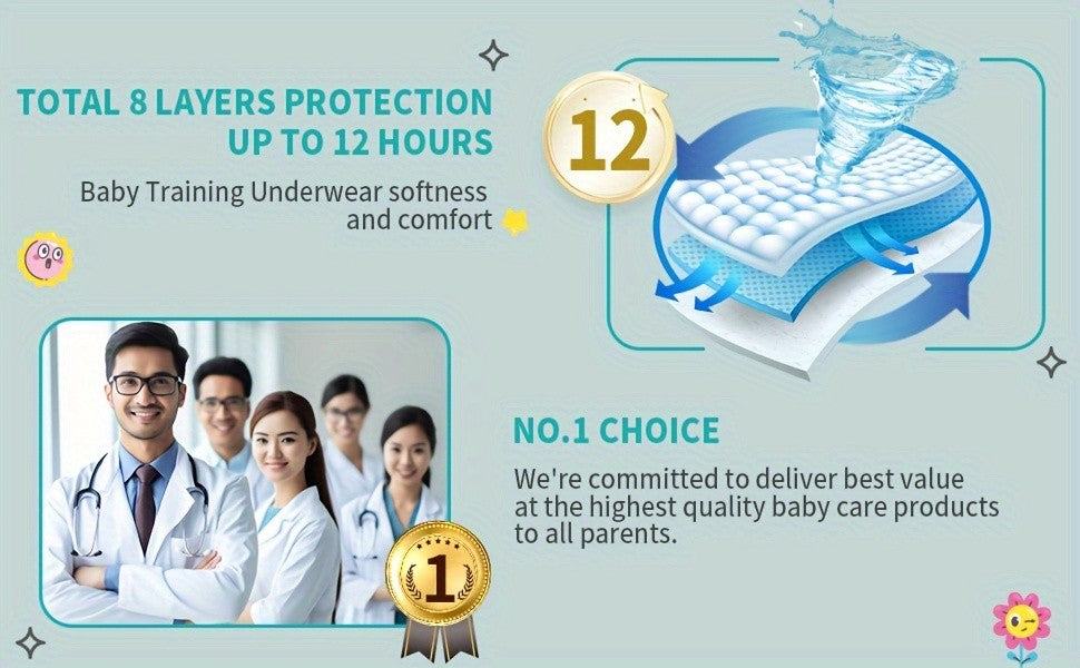 HOPE BABY Pull Ups Potty Training Pants, Premium Training Underwear 64-68 Count – Hypoallergenic Toddler Diapers for Sensitive Skin, Sizes L to XXXL, Comfortable Everyday Potty Training