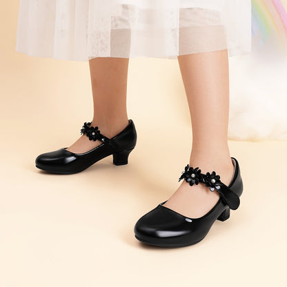 Rhinestone Ballet Flats for Girls, Mary Jane Dress Shoes with a Shimmering Look, Round-Toe Slip-On Party Shoes for Toddlers and Big Kids, Weddings