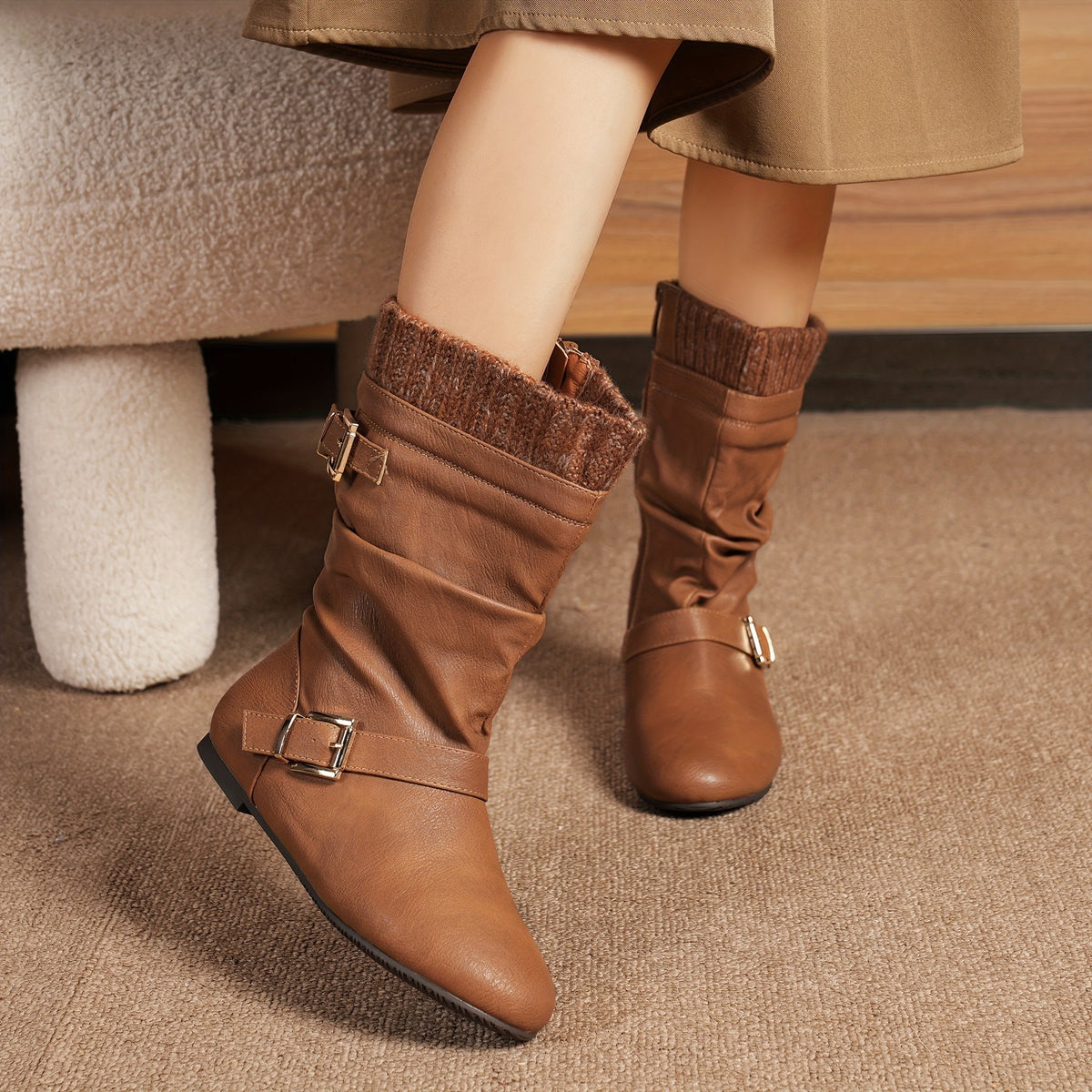 Faux Fur Lined Knee-High Winter Riding Boots for Girls - Fashionable Comfortable Tall Boots with Soft Lining, Warm Cold-Weather Footwear for Toddler, Little Kid & Big Kid