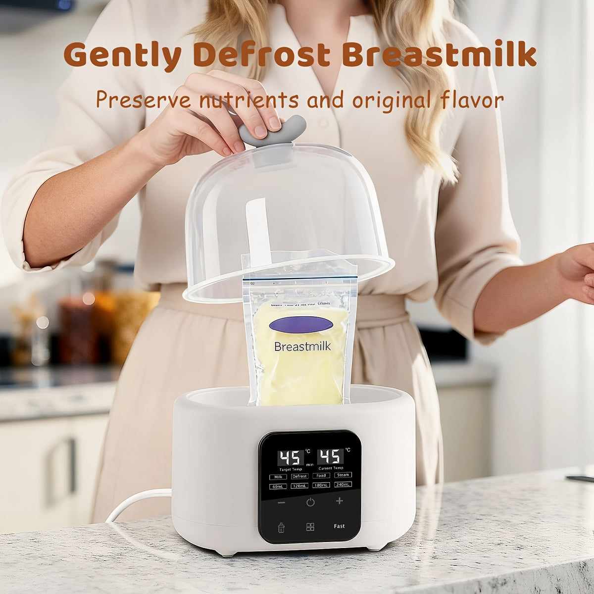 Dual Baby Bottle Warmer for Breast Milk and Formula, 6-in-1 Countertop Milk Heater with Timer, Defrost, Keep-Warm and Baby Food Jar Heating