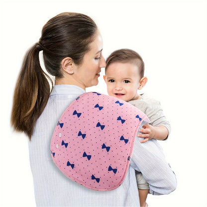 Snap-Closure Baby Burp Cloth Set, 6-Piece Large 3-Layer Absorbent Spit-Up Rags in Rose and Pink Polka Dots for Feeding and Baby Care