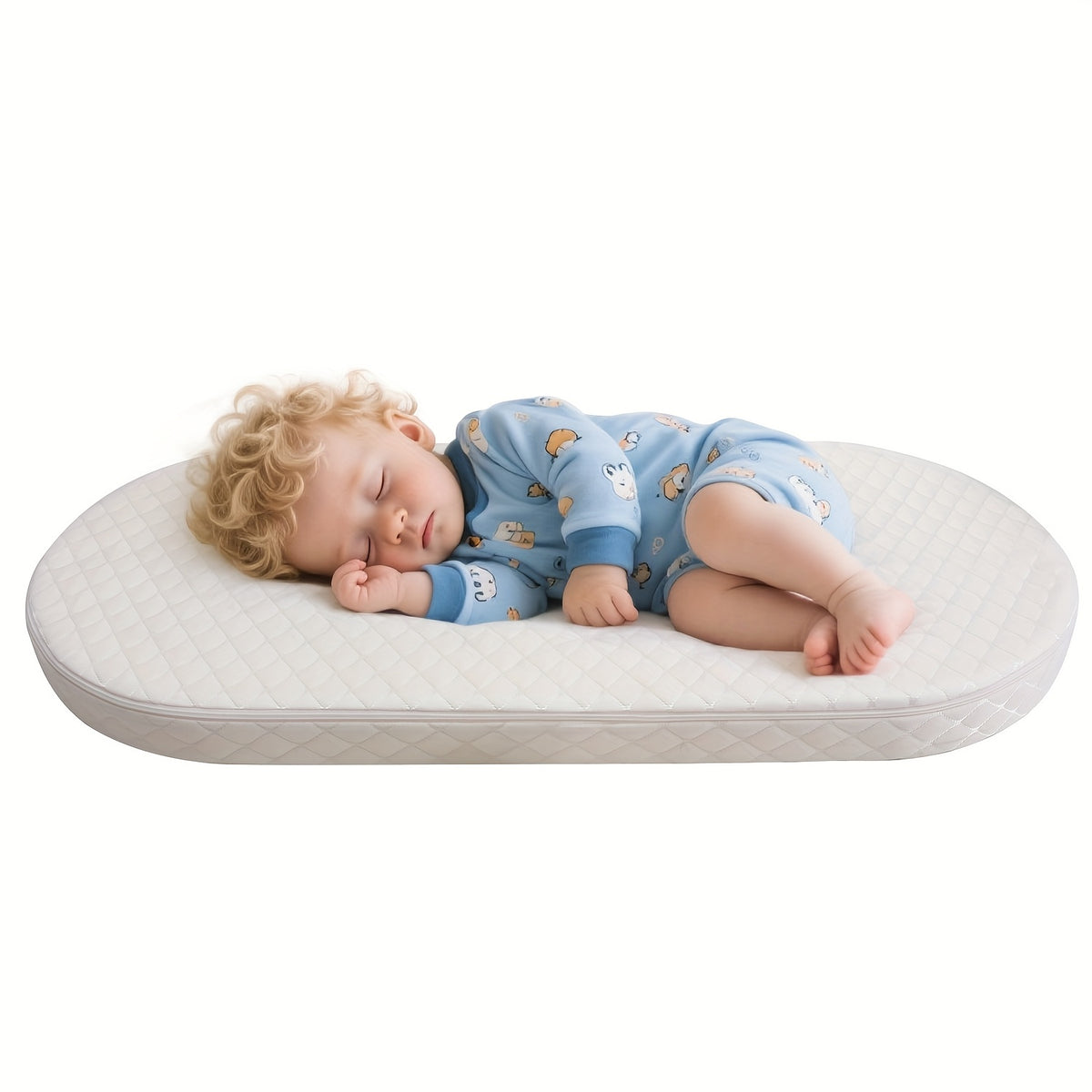 Bassinet Mattress Oval Foam with Removable Waterproof Cover, Baby Cradle Mattress in 15 x 30, 18 x 29 or 20 x 33 Inch Size Options