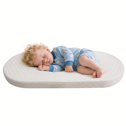 Bassinet Mattress Oval Foam with Removable Waterproof Cover, Baby Cradle Mattress in 15 x 30, 18 x 29 or 20 x 33 Inch Size Options