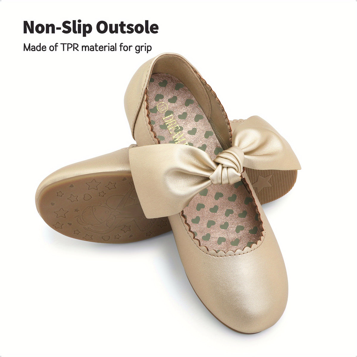 Girls Ballet Dress Flats with Bow and Elastic Strap, Soft Padded Mary Jane Shoes for Toddler, Little Kid & Big Kid Weddings, Parties and Christmas Outfits