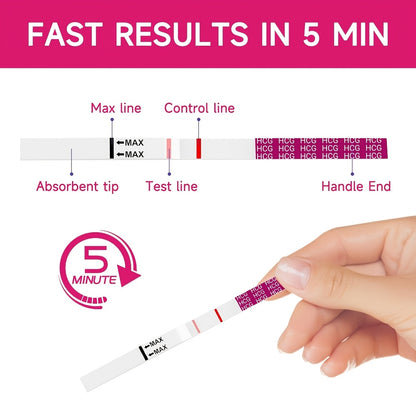 Early Detection Pregnancy Test Strips Kit, 50/100pcs Rapid HCG Home Pregnancy Test, 25mIU/mL Ultra-Sensitive Wide Strips, High Accuracy Bulk Testing Kit for Women and Healthcare Professionals