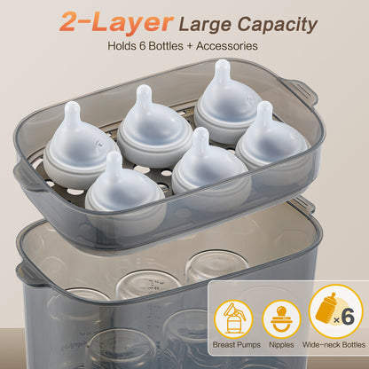 Modular Baby Bottle Steamer and Dryer with LED Touch Screen and Auto Shut-Off, Electric Countertop Care for Compatible Bottles and Pump Parts
