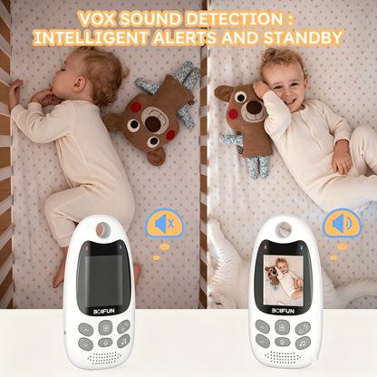 No WiFi Baby Monitor with Camera and Audio, BOIFUN VB610 Portable 2-Inch Screen with Night Vision, Two-Way Talk, VOX Mode and Temperature Alerts