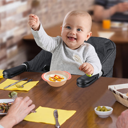 Portable Hook-On High Chair for Babies 6-36 Months, Foldable Table Feeding Seat with 3-Point Harness for Family Meals and Travel
