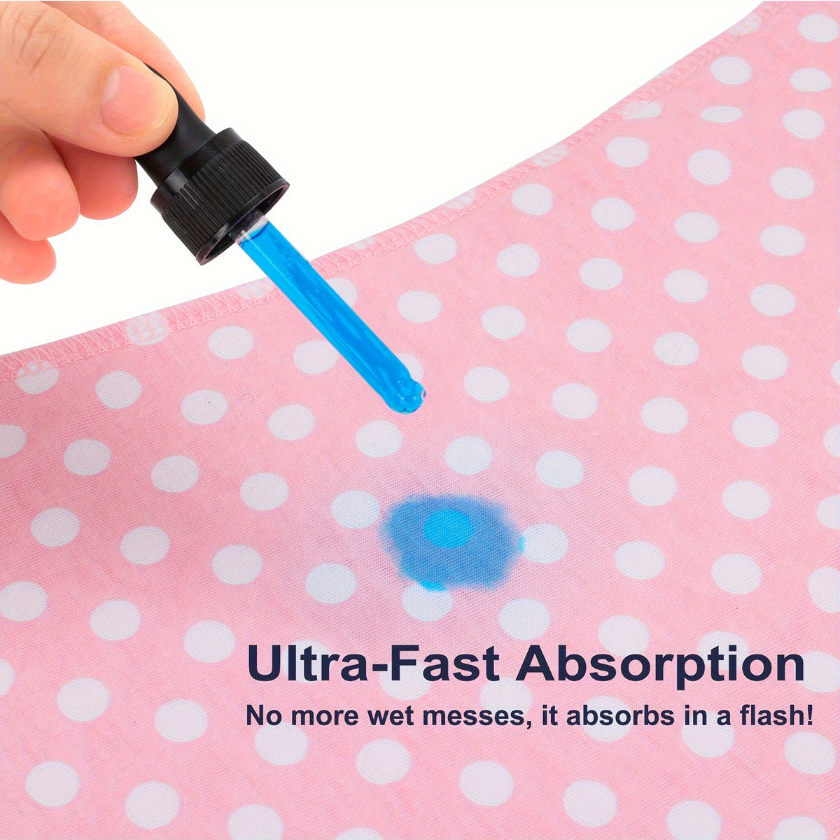 Snap-Closure Baby Burp Cloth Set, 6-Piece Large 3-Layer Absorbent Spit-Up Rags in Rose and Pink Polka Dots for Feeding and Baby Care