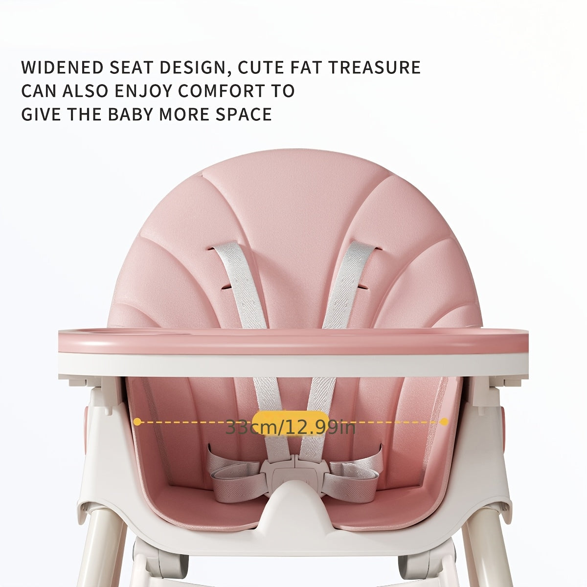 Convertible Baby Feeding Chair with Tray, Adjustable Folding High Chair with Padded Seat and Rocking Configuration for Home Mealtimes