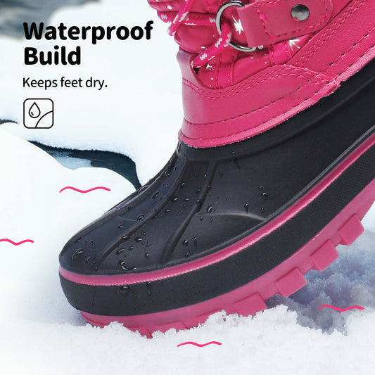 Waterproof Kids Snow Boots by DREAM PAIRS, Thermolite-Insulated Winter Footwear with One-Pull Bungee Laces for Toddler, Little Kid and Big Kid