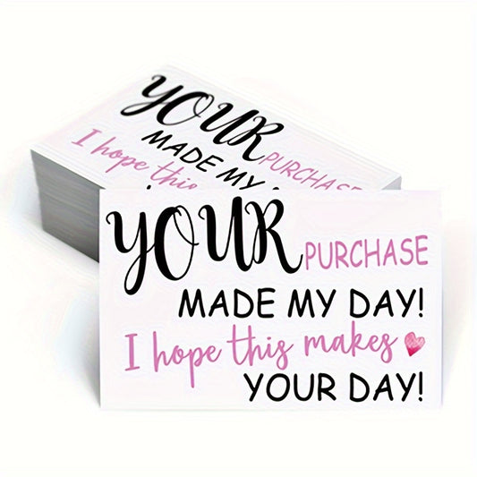 Thank You Cards for Gift Packaging, Bronzing-Style Appreciation Message Cards or Decorative Package Labels for Small Businesses and Gifts, Choose 200 or 400 Pieces